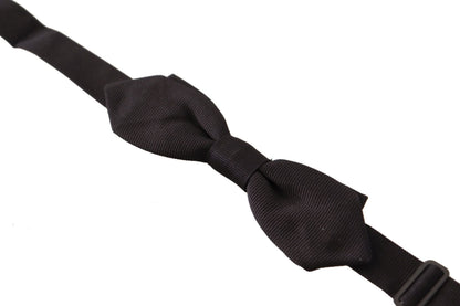 Black 100% Silk Adjustable Neck Papillon Tie