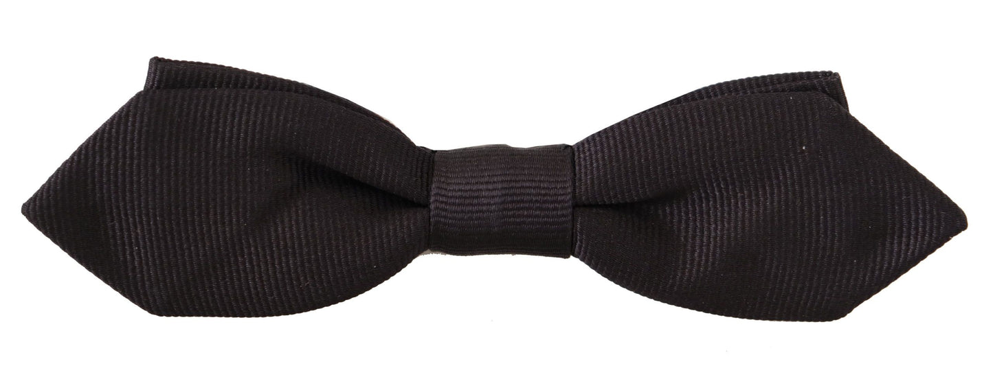 Black 100% Silk Adjustable Neck Papillon Tie