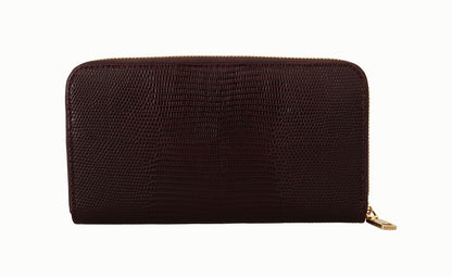 Bordeaux Leather Zip Around Continental Wallet