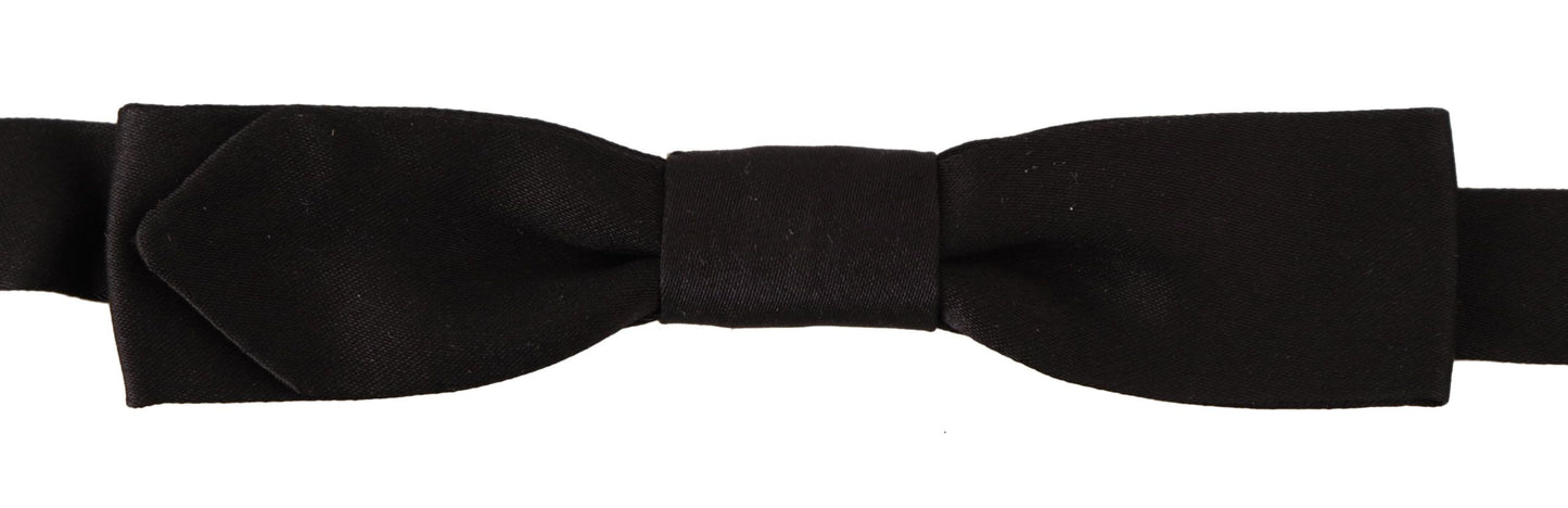 Black 100% Silk Adjustable Neck Papillon Tie