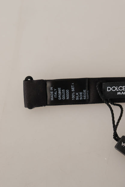 Black 100% Silk Adjustable Neck Papillon Tie