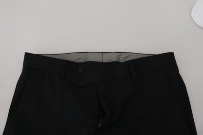 Black Cotton Stretch Mens Formal Dress Pants