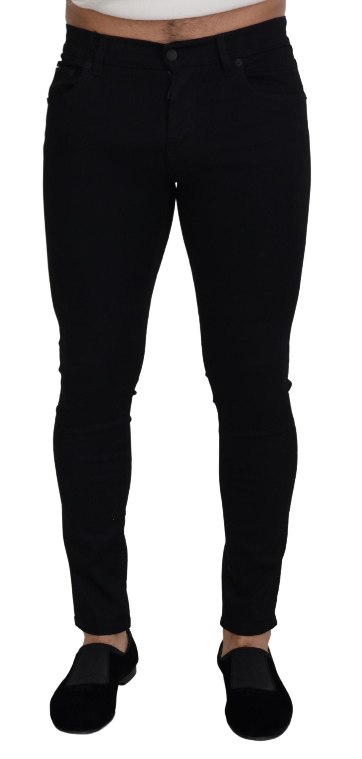 Black Cotton Skinny Casual Denim Jeans