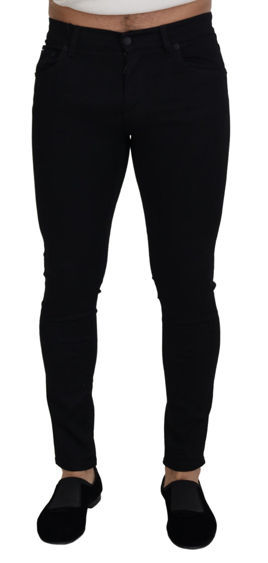 Black Cotton Skinny Casual Denim Jeans