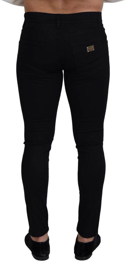 Black Cotton Skinny Casual Denim Jeans
