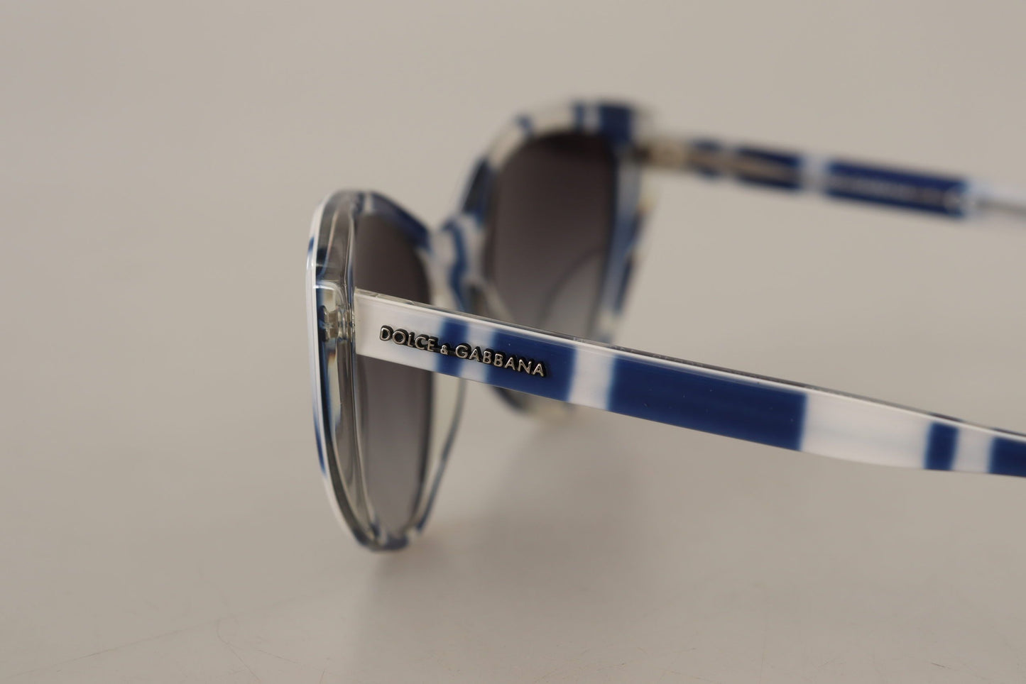 White Blue Stripe Full Frame Plastic Sunglasses