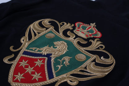 Black Cashmere Crown Turtleneck Sweater