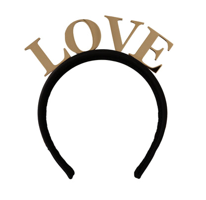 Black Brass Gold Love Diadem One Size Tiara Headband
