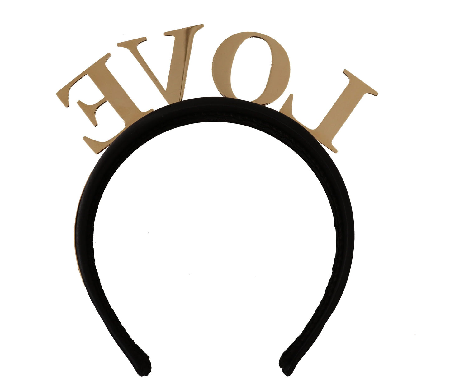 Black Brass Gold Love Diadem One Size Tiara Headband