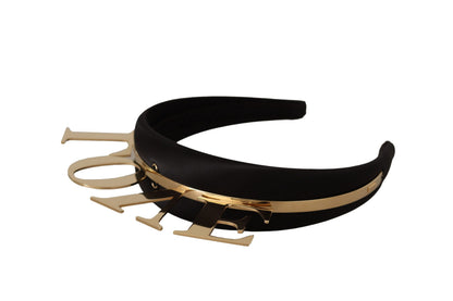 Black Brass Gold Love Diadem One Size Tiara Headband