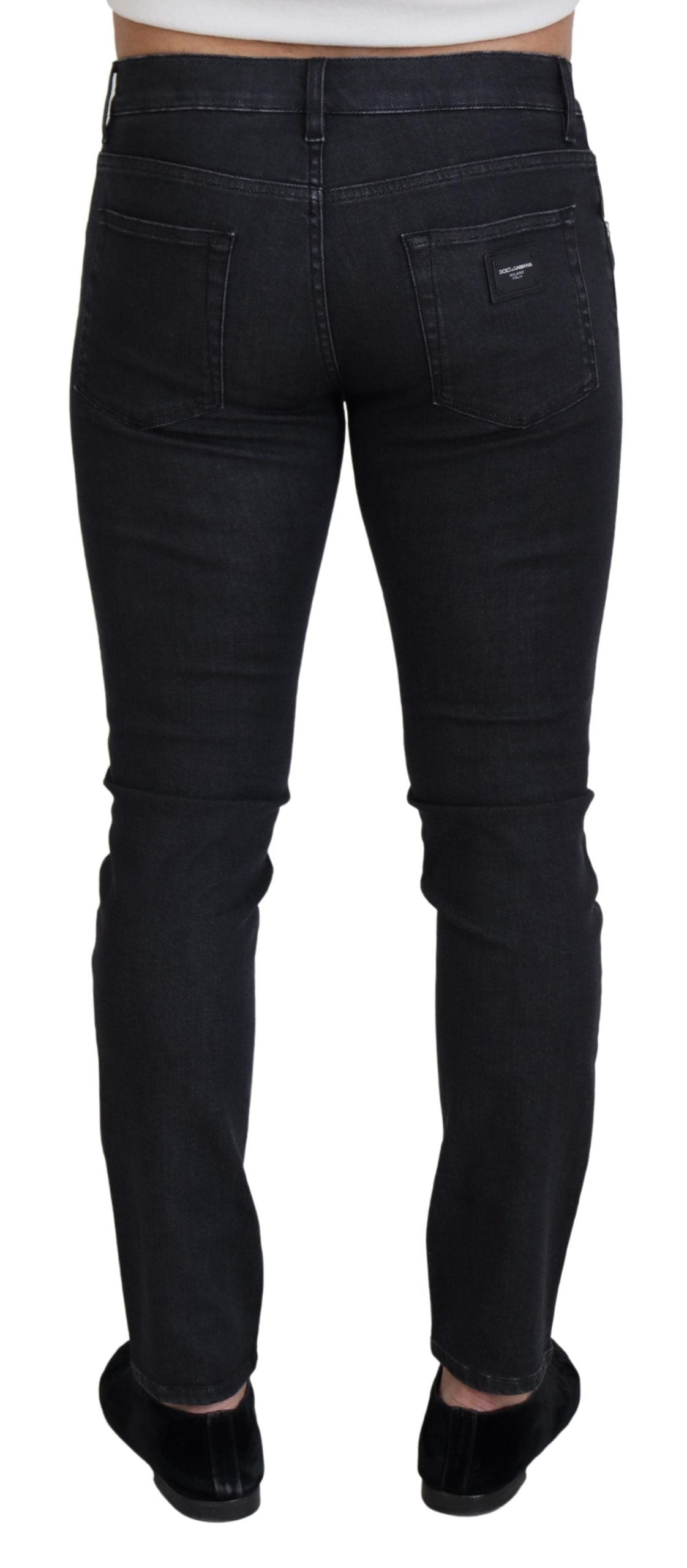 Black Cotton Casual Skinny Men Denim Jeans