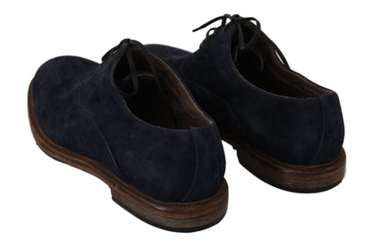 Blue Leather Marsala Derby Goatskin Shoes