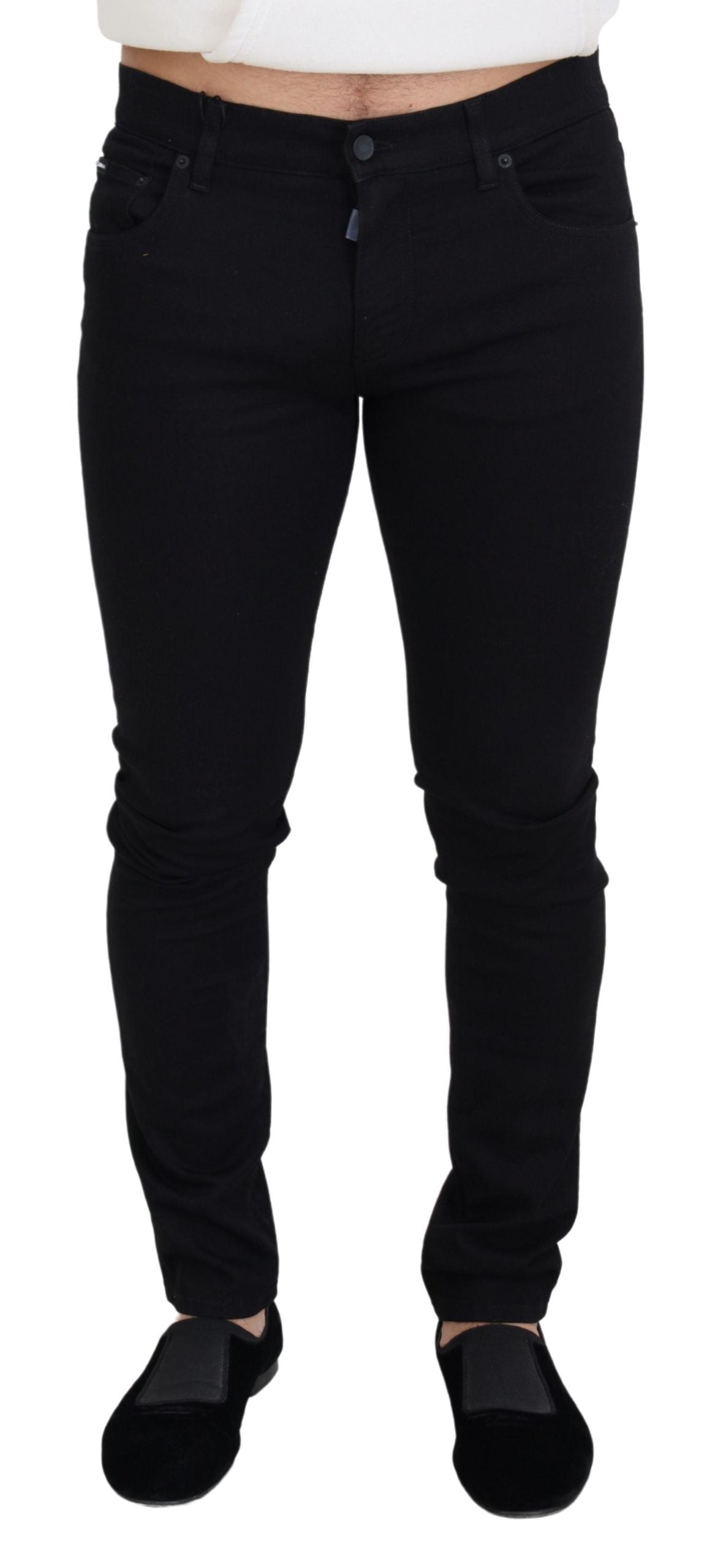 Black Cotton Skinny Casual Denim Jeans