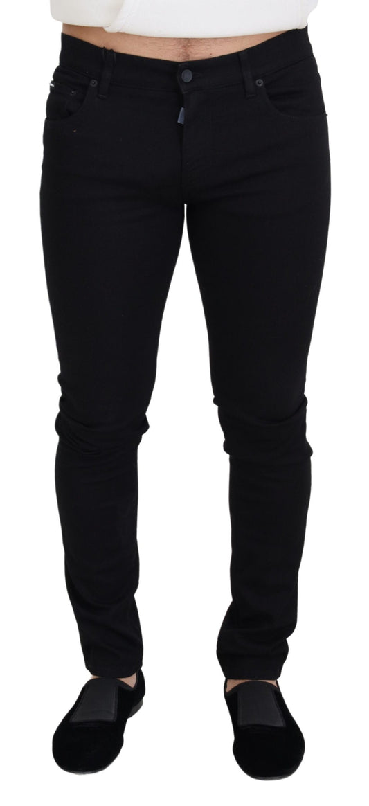 Black Cotton Skinny Casual Denim Jeans