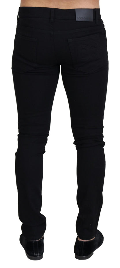 Black Cotton Skinny Casual Denim Jeans