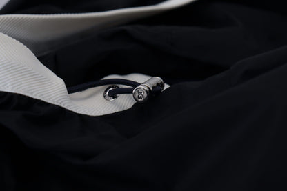 Black Cotton Hooded Full Zip Men Jacket