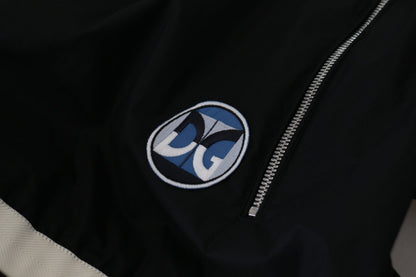 Black Cotton Hooded Full Zip Men Jacket