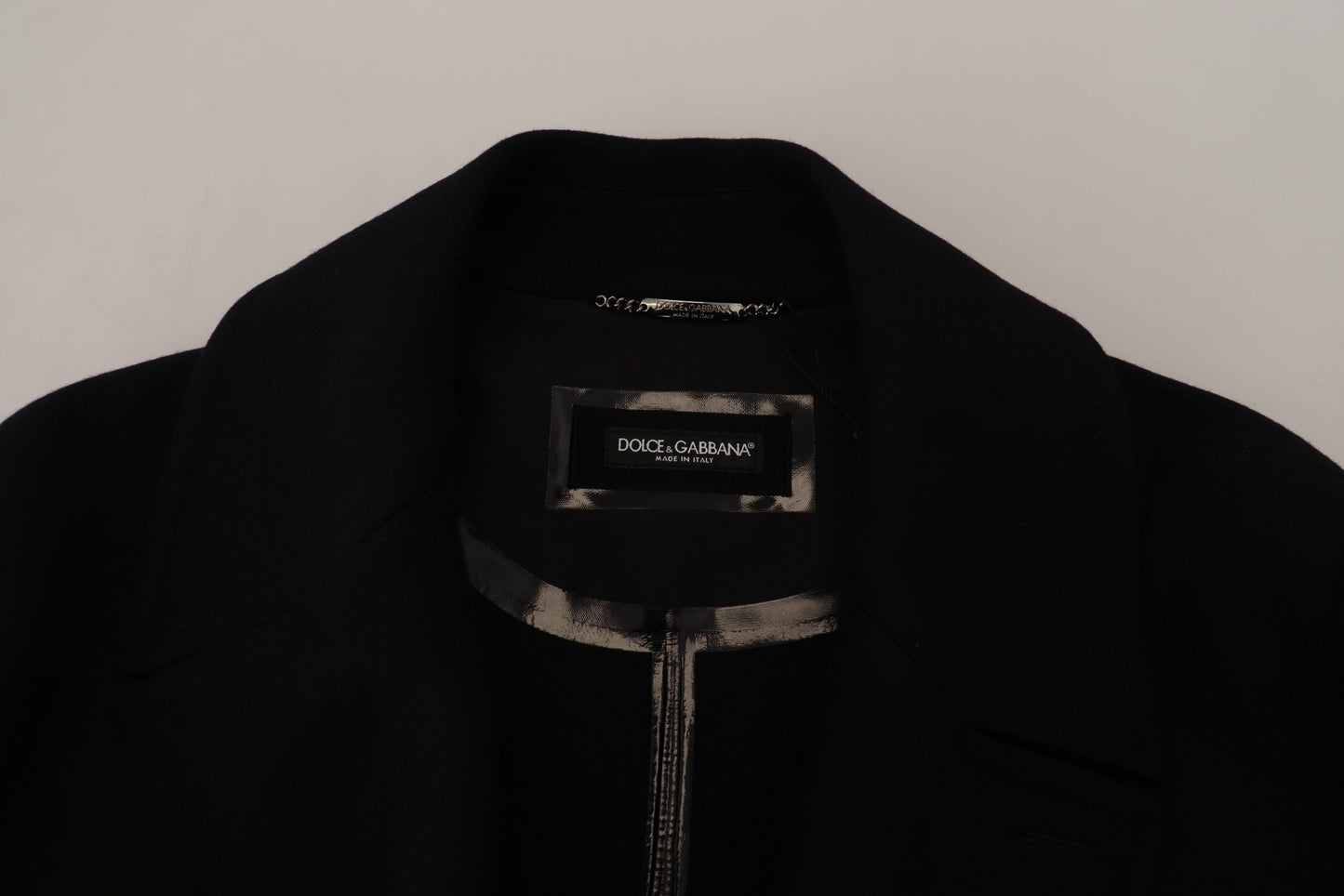 Black Wool Trench Overcoat Jacket