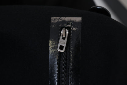 Black Wool Trench Overcoat Jacket