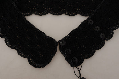 Black Cotton Bustier Cropped Crochet Tank Top