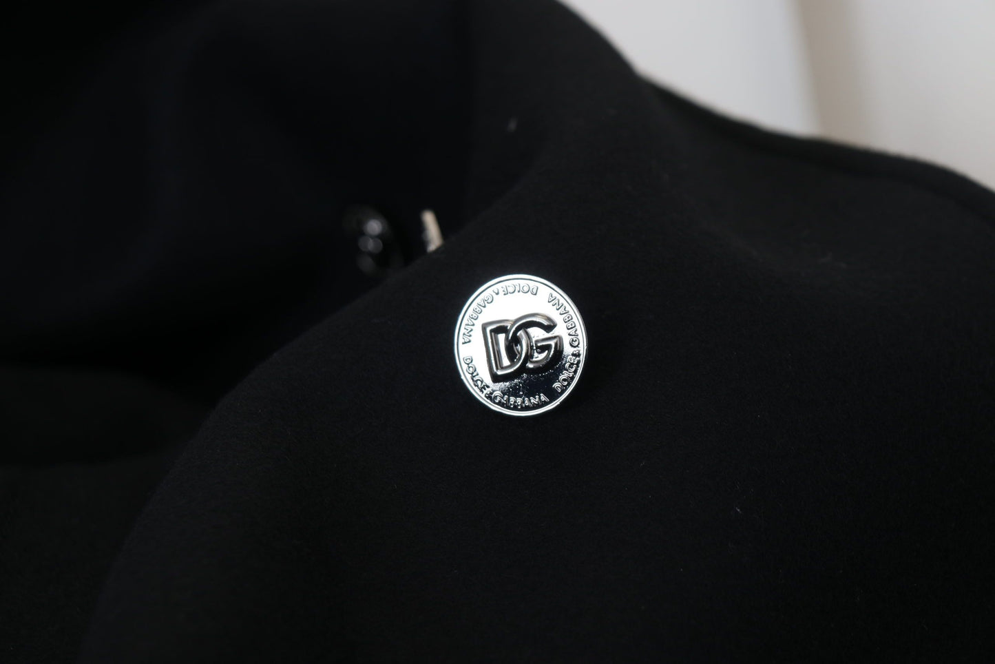 Black Wool Trench Overcoat Jacket