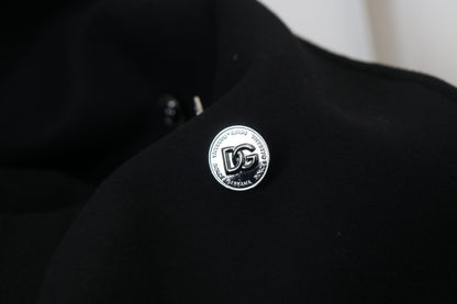 Black Wool Trench Overcoat Jacket