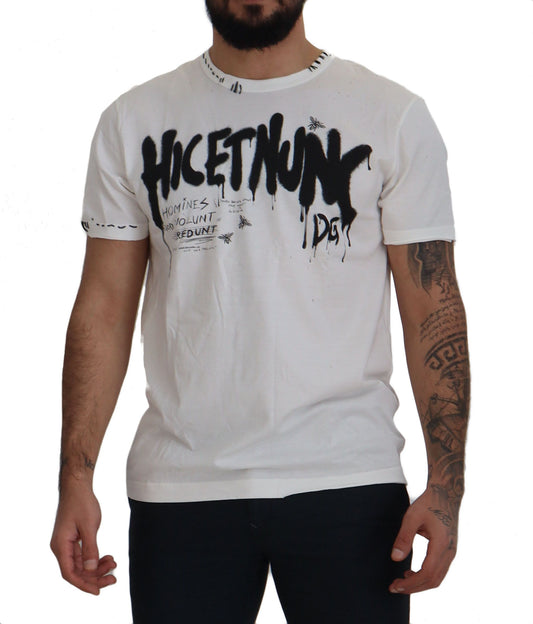 White Amor Cotton Crewneck T-shirt