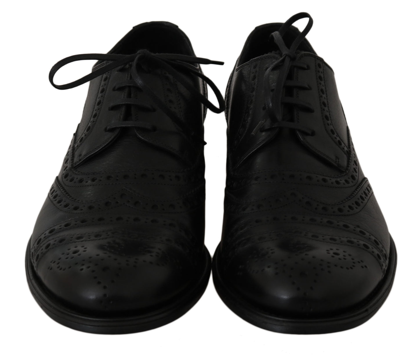 Black Leather Wingtip Oxford Dress Shoes