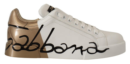 White Gold Lace Up Low Top Sneakers Shoes