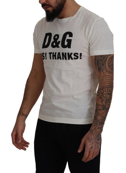 White D&G YES! THANKS! Tee Cotton T-shirt