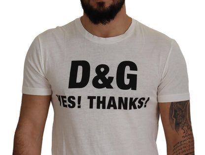 White D&G YES! THANKS! Tee Cotton T-shirt