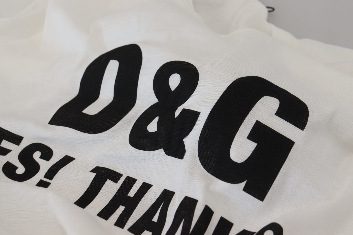 White D&G YES! THANKS! Tee Cotton T-shirt