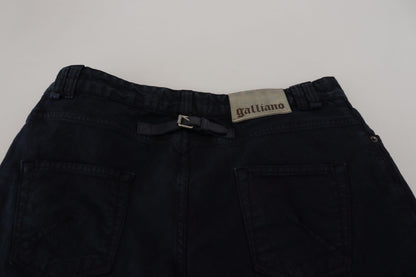 Black Cotton Back Buckle Casual Denim Jeans