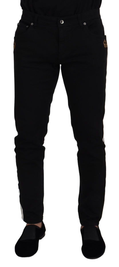 Black Cotton Denim Jeans