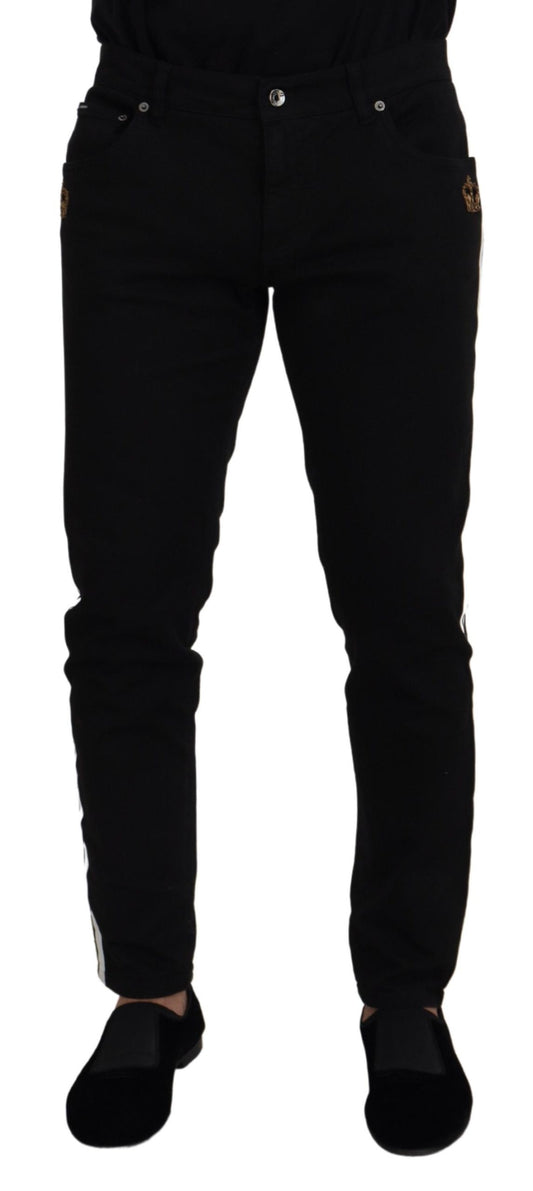Black Cotton Denim Jeans