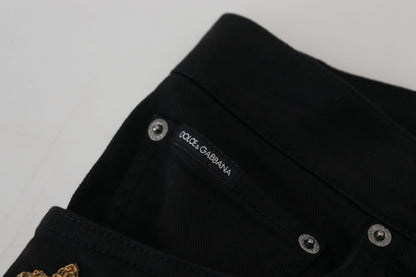 Black Cotton Denim Jeans
