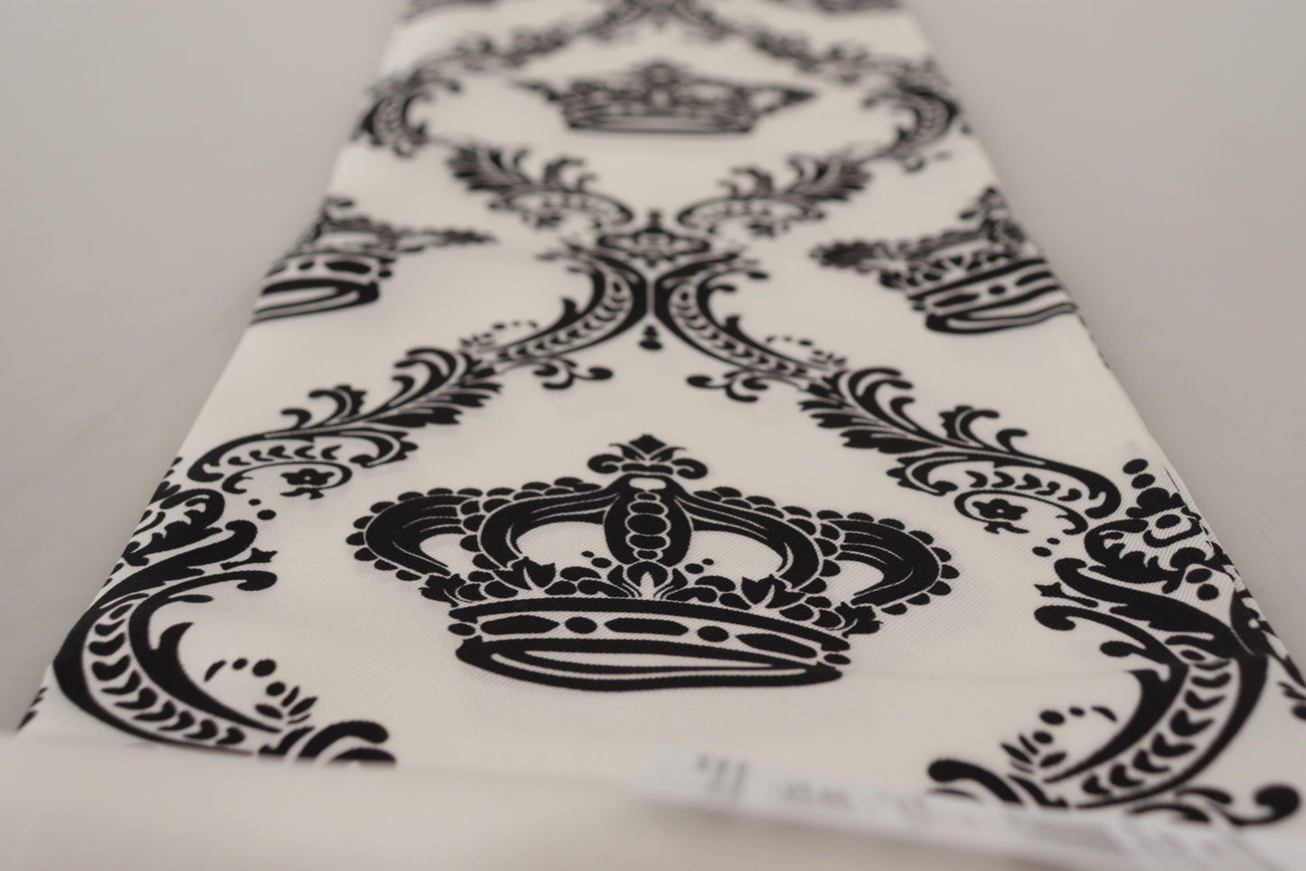 White Silk Royal Crown Mens Wrap Shawl Fringe Scarf