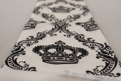 White Silk Royal Crown Mens Wrap Shawl Fringe Scarf