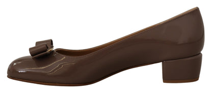 Brown Naplak Calf Leather Pumps Shoes