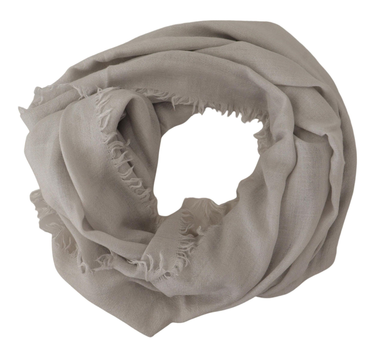 White Cashmere Silk With DG Logo Embroidery Scarf