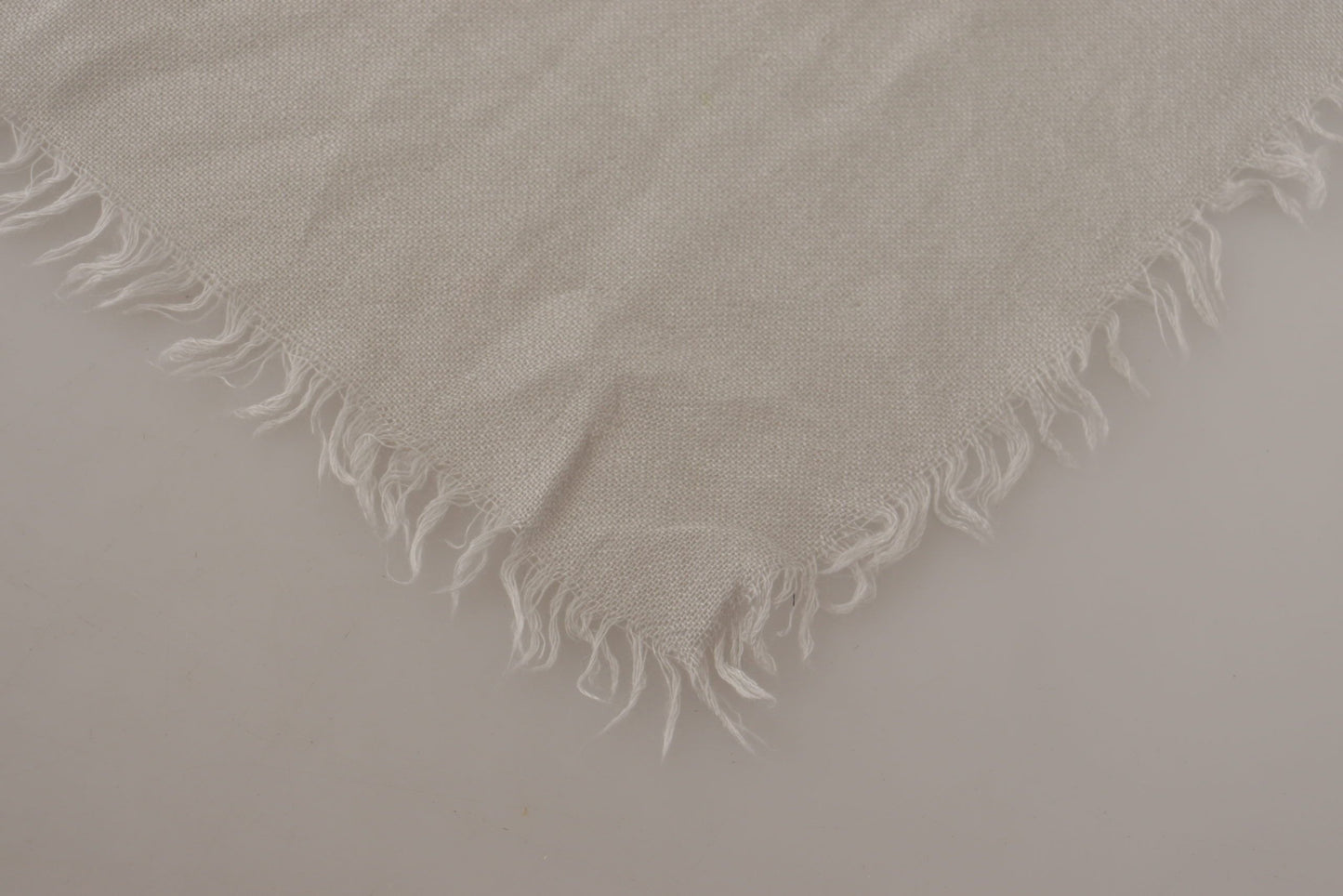 White Cashmere Silk With DG Logo Embroidery Scarf