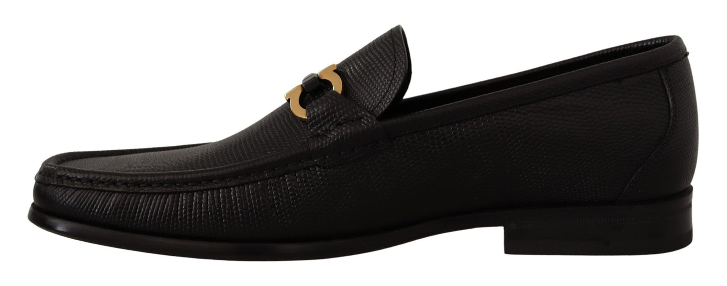 Black Calf Leather Moccasins Loafers Shoes