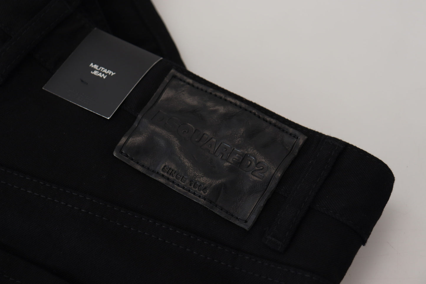 Black Cotton Zipper Design Casual Jeans