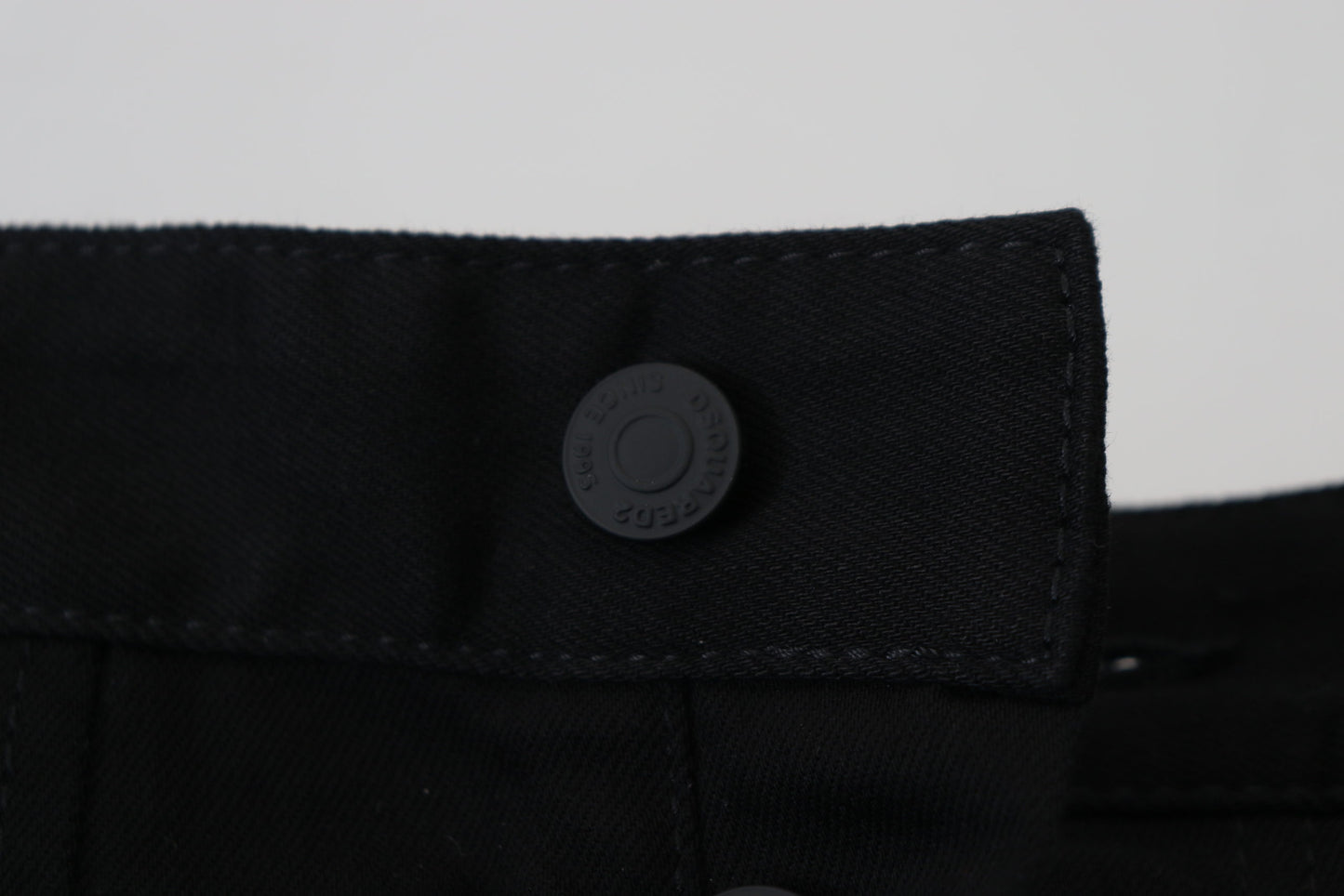 Black Cotton Zipper Design Casual Jeans