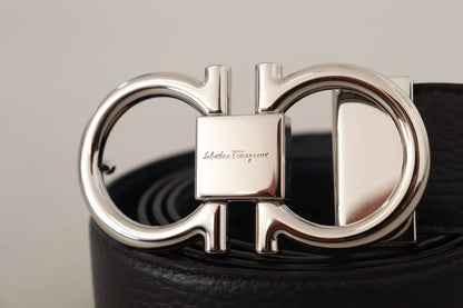 Black and Blue Calf Leather Reversible Belt