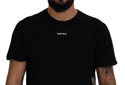 Black Cotton Camouflage Print Back T-shirt