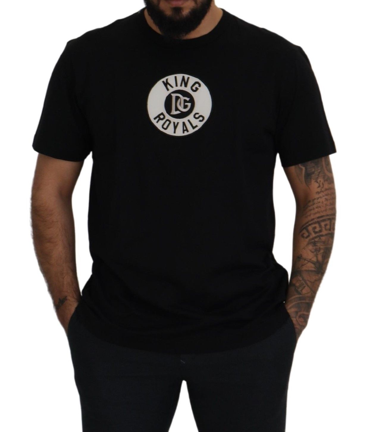 Black DG King Royals Logo Crewneck T-shirt