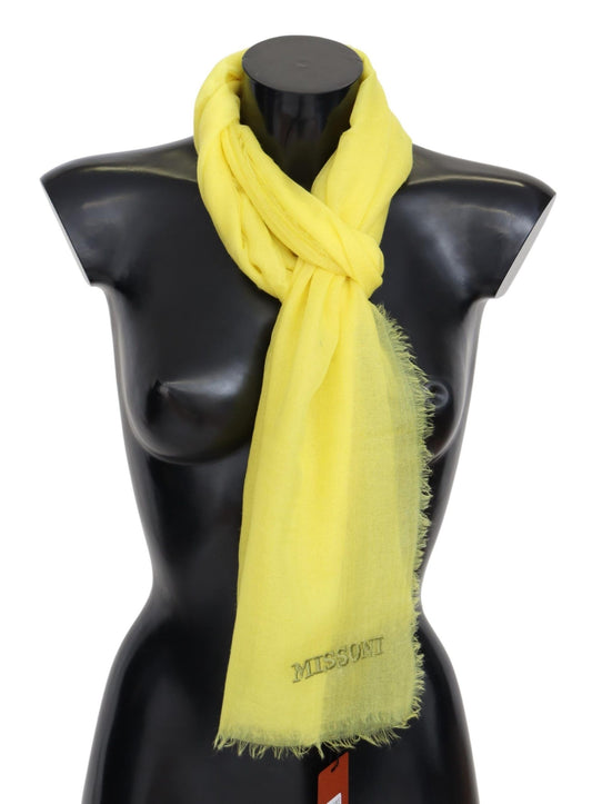 Yellow Cashmere Mesh Unisex Scarf