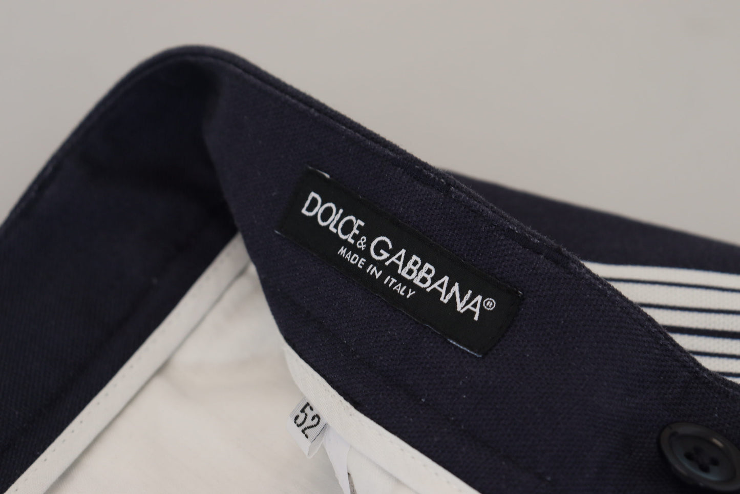 White Blue Cotton Striped Pants