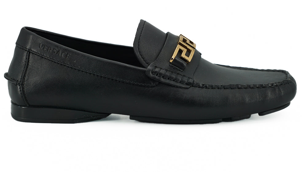 Black Calf Leather Loafers Shoes